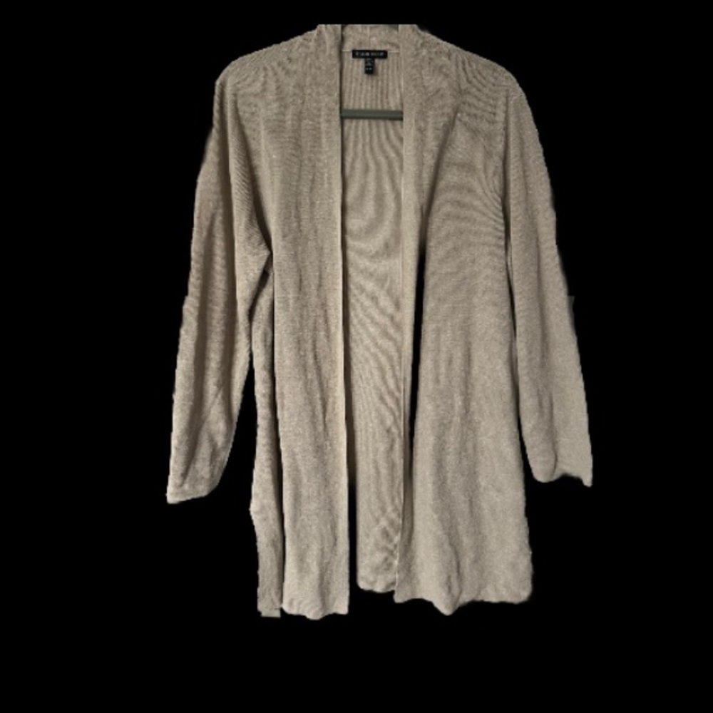 Eileen Fisher Tan Organic Cotton Silk Blend Cardigan XL E